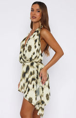 Time Of My Life Halter Mini Dress Gilded Touch