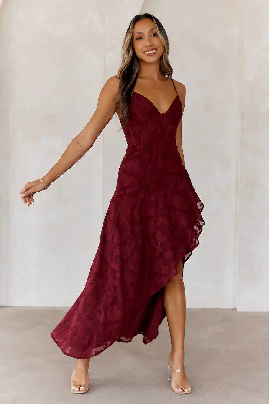 Sapphire Cascade Midi Dress